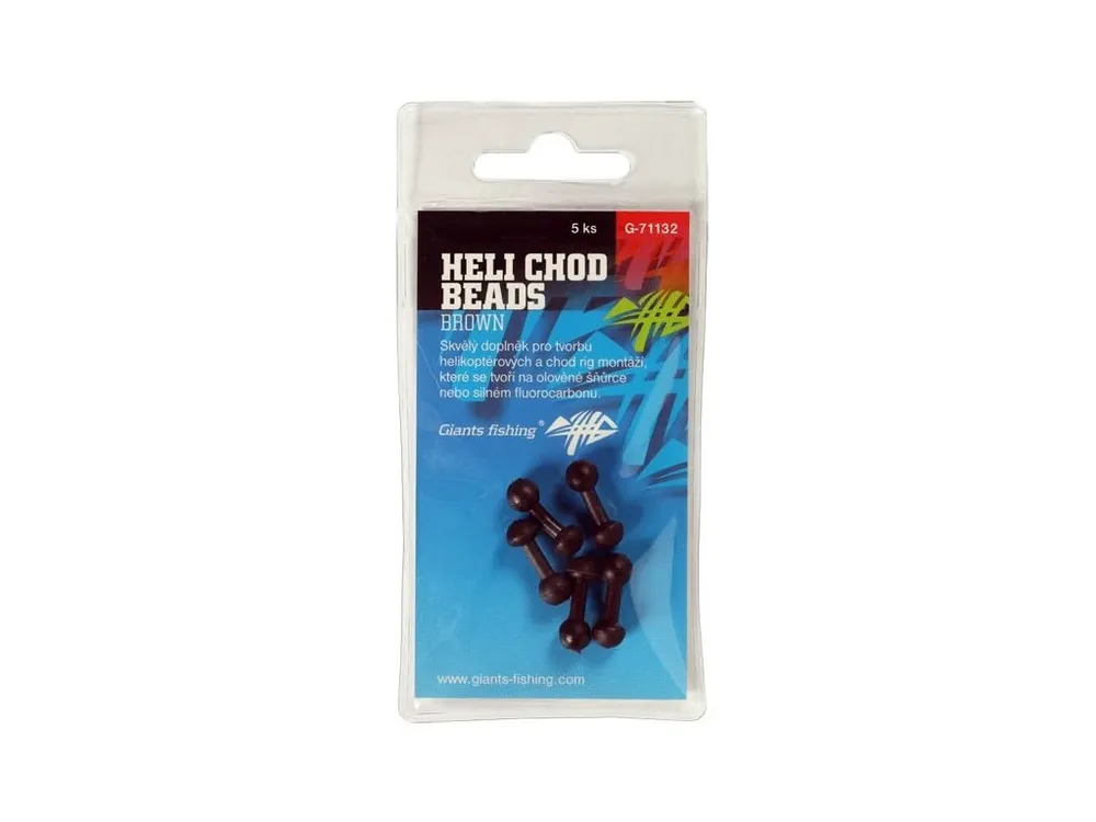 Giants fishing Zarážky Heli-Chod Beads Brown, 5ks Cenový Hit