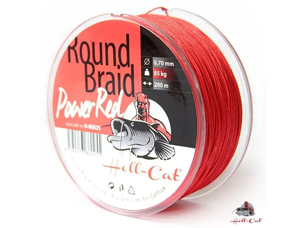 Hell-Cat Splétaná šňůra Round Braid Power Red 1000m Nízká Cena