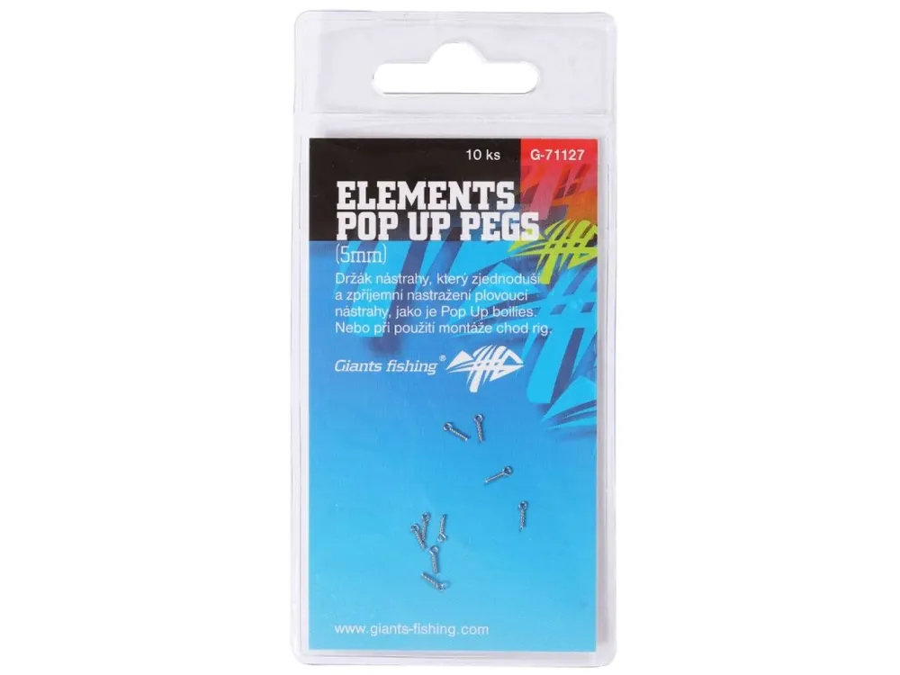 Giants fishing Kolíček s očkem Elements Pop Up Pegs 5mm, 10ks Sleva