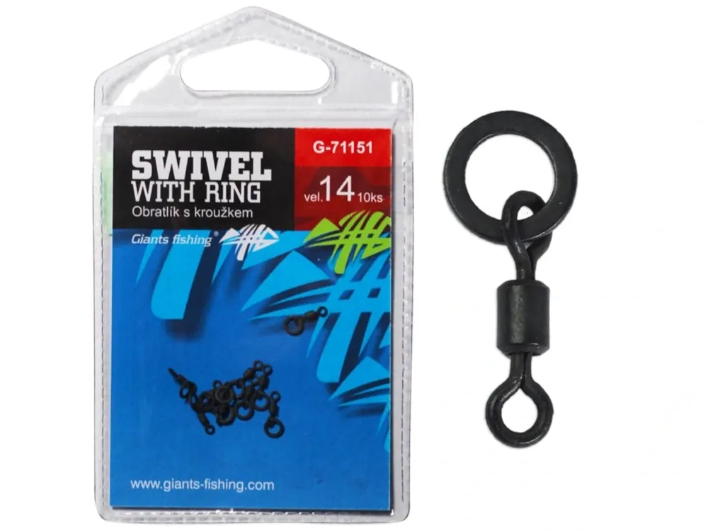 Víkendová Akce Giants fishing Obratlík s kroužkem Swivel with Ring, vel.14/10ks