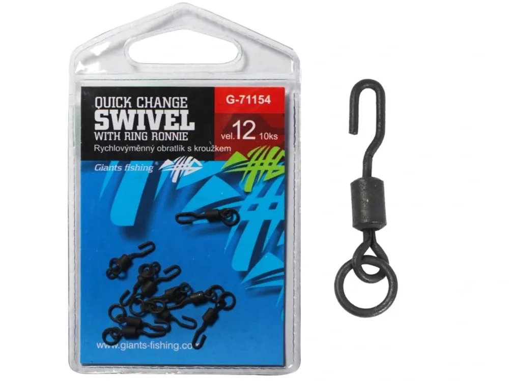 Akční Nabídka Giants fishing Rychlovýměnný obratlík s kroužkem Quick Change Swivel with Ring Ronnie, vel.12/10ks