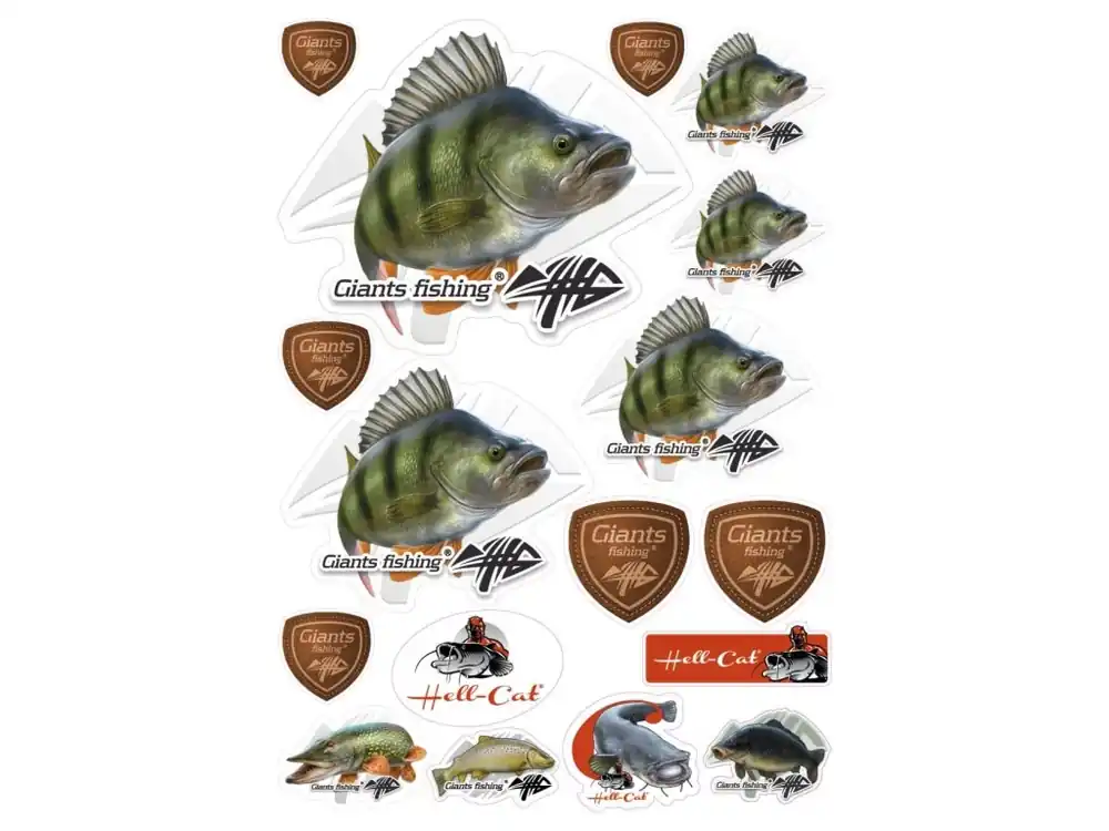 Akční Nabídka Mix nálepek Giants Fishing Okoun ( 17ks )