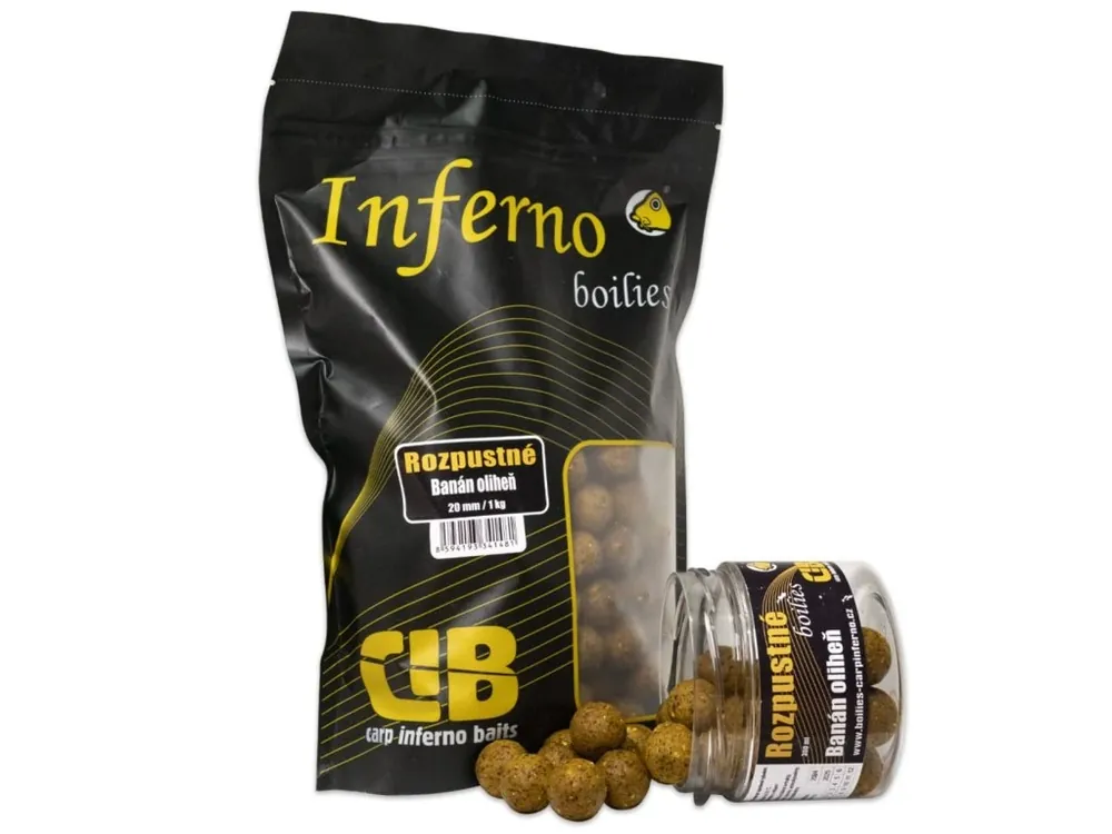 Levný Carp Inferno Rozpustné Boilies Nutra Line Banán/Oliheň