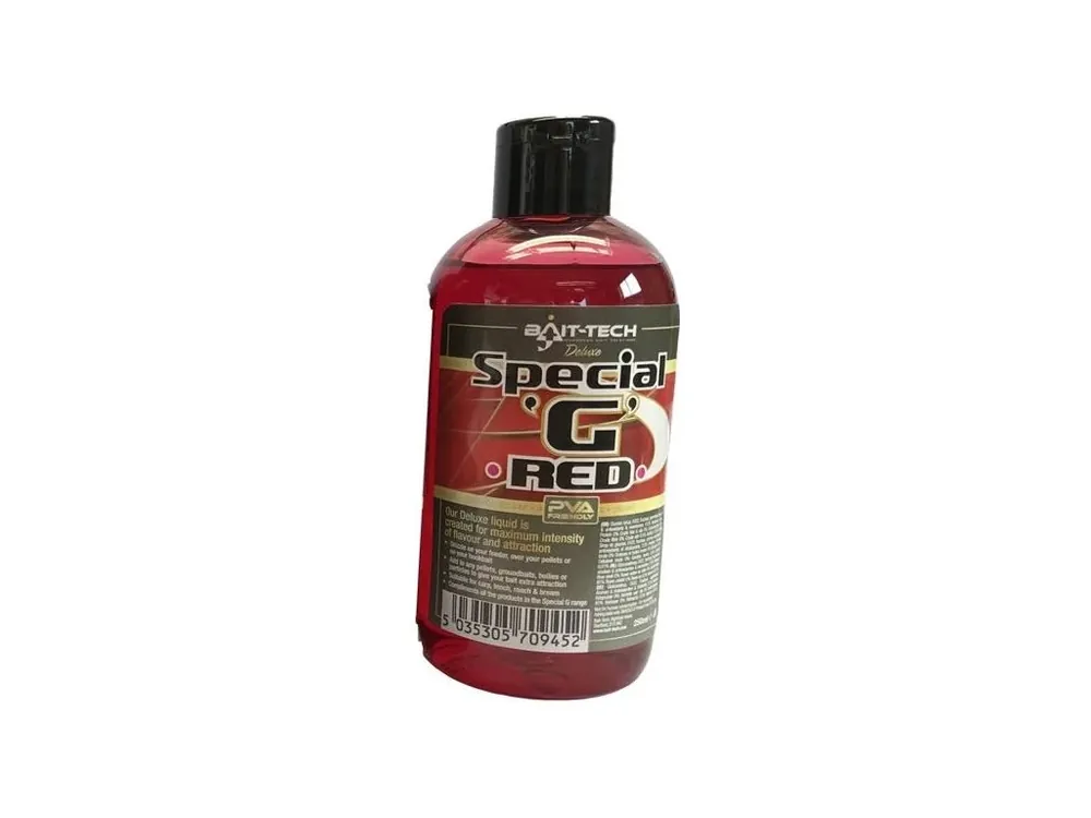 Nejprodávanější Bait-Tech tekutý posilovač Deluxe Special G Red 250 ml