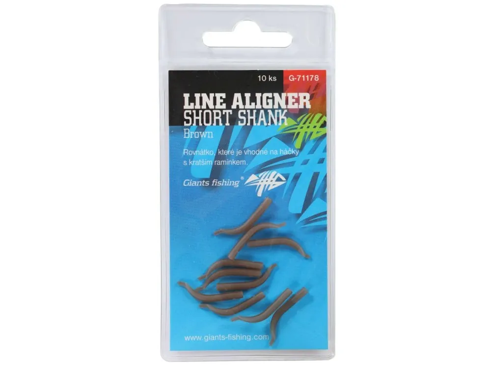 Giants fishing Rovnátka na háček Line Aligner Short Shank Large Brown (Hook 2-6) 10ks Cenová Bomba
