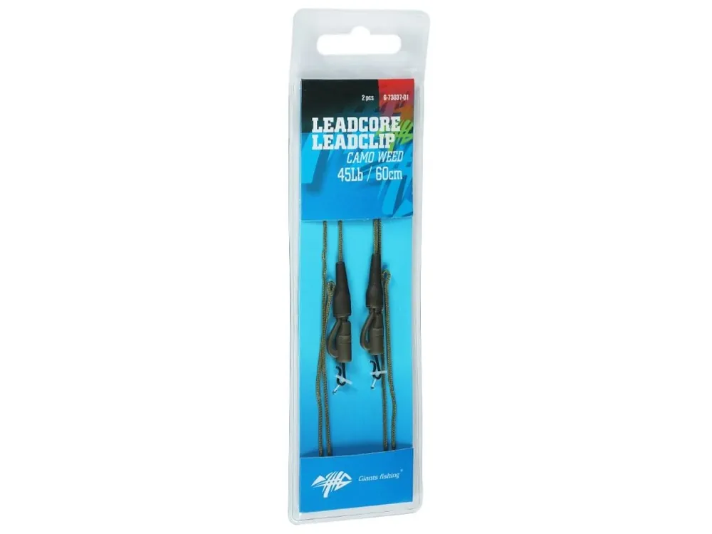 Nízká Cena Giants fishing Montáž s olověnou šňůrkou Leadcore 45Lb Leadclip (2ks) 60cm