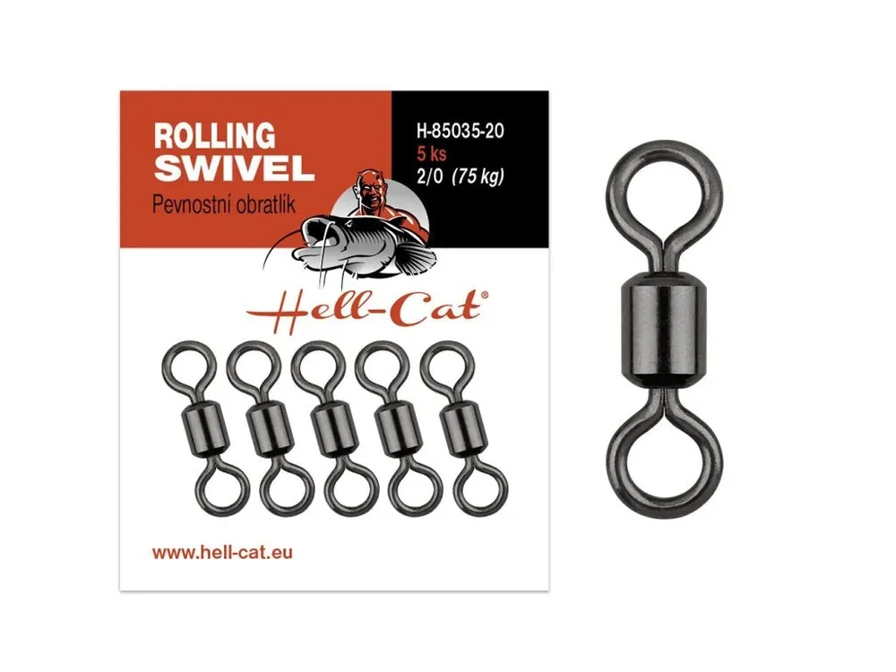 Značkový Hell-Cat Pevnostní obratlík Power Rolling Swivel 5ks