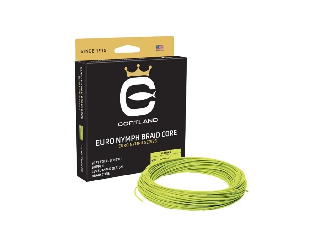 Víkendová Akce Cortland muškařská šnůra Euro Nymph Braid Core .022 Fresh Level Sage Green/Chartreuse 90ft