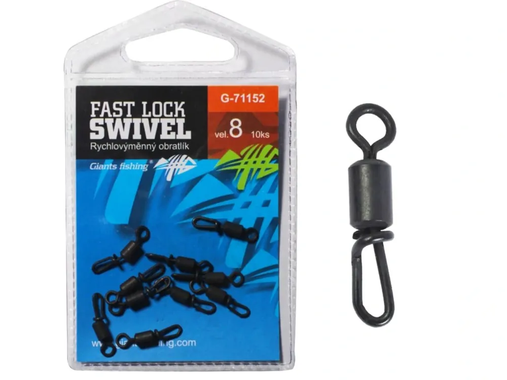 Giants fishing Rychlovýměnný obratlík Fast Lock Swivel, vel.8/10ks Kup Teď