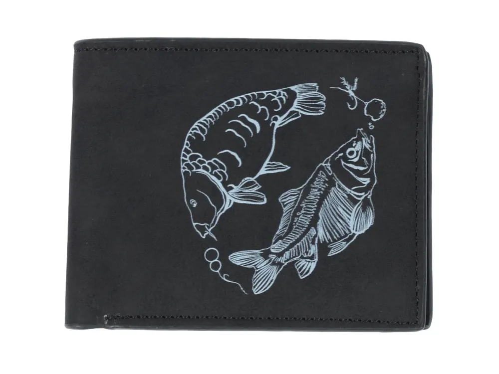 Giants fishing Peněženka černá dva kapři Black Wallet Two Carps Akce