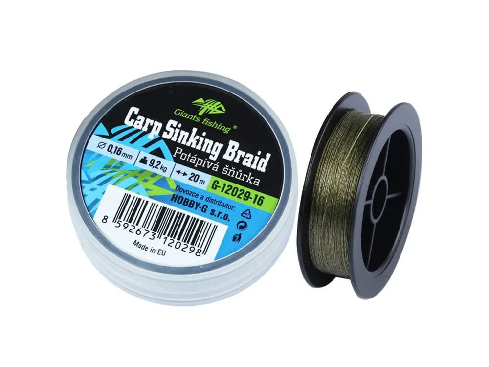 Odeslání Ihned Giants fishing Potápivá splétaná šňůra Carp Sinking Braid 20m