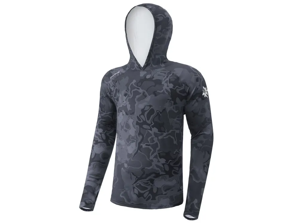 Giants fishing Funkční tričko s dlouhým rukávem UV50+Hoodie Camo Grey Bezpečná Platba