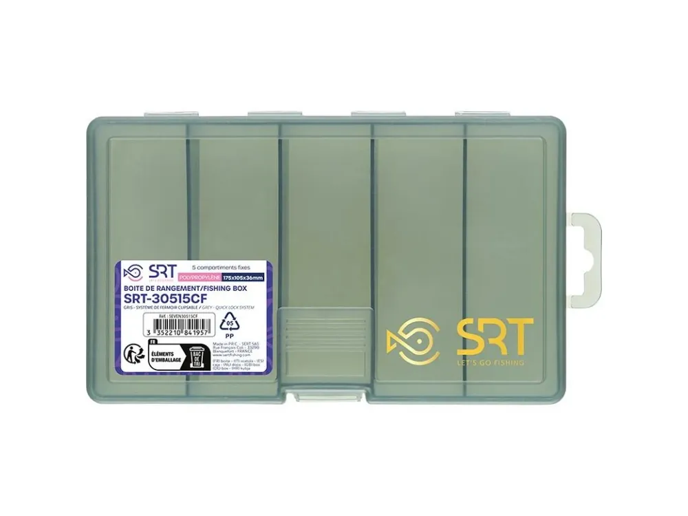 Levný Sert krabička 5 Fixed Compartments Grey (175x105x36 mm)