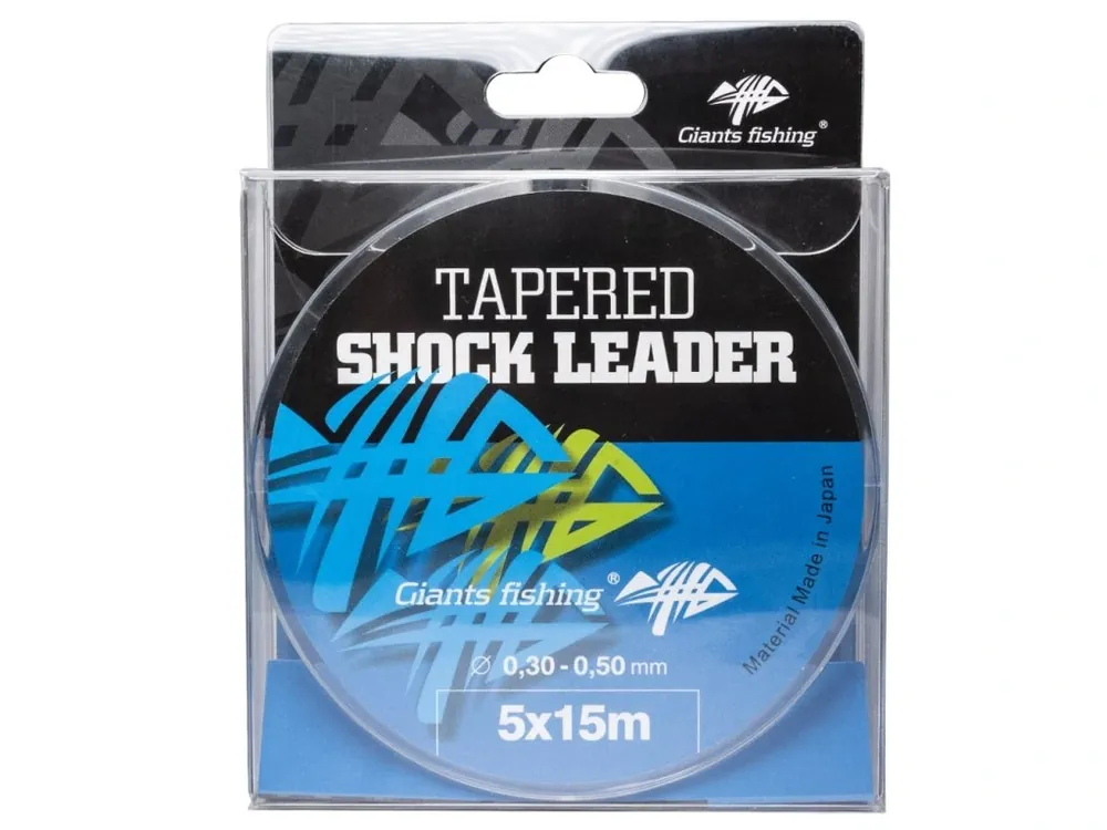 Giants fishing Ujímaný šokový vlasec Tapered Shock Leader 5 x 15 m / 0,30 - 0,50 mm Originální