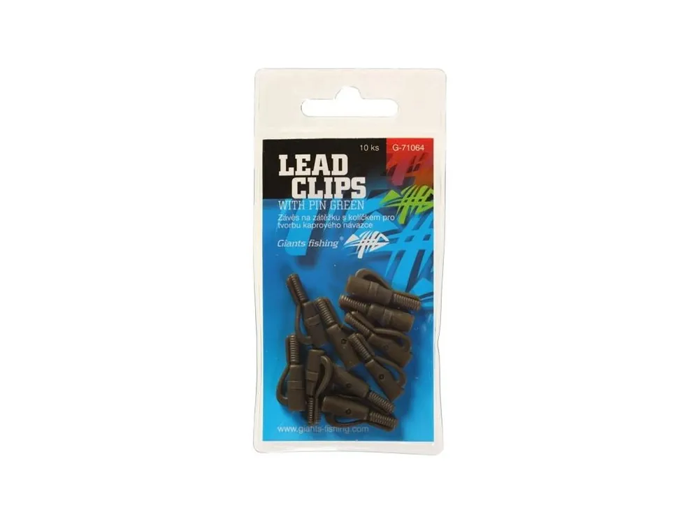 Giants fishing Závěs na zátěžku Lead clips with pin Green/10pc Kup Teď