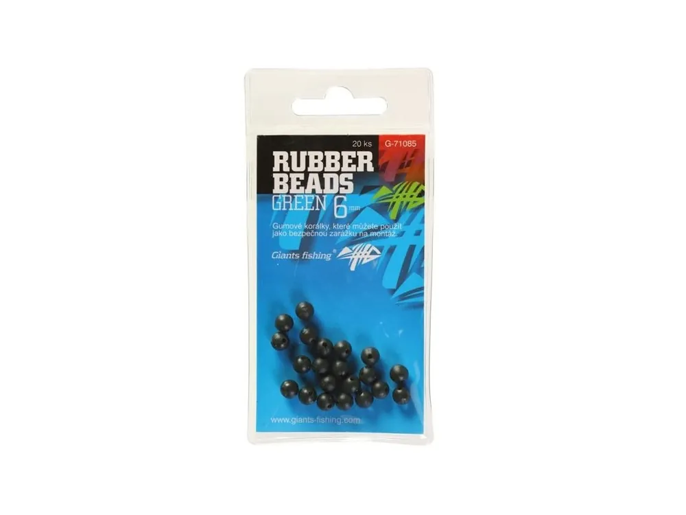 Giants fishing Gumové kuličky Rubber Beads Transparent Green 6mm,20ks Originální