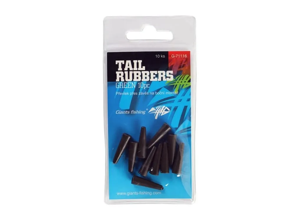 Cenová Bomba Giants fishing Převlek na závěsku Tail Rubbers Green/10ks ( 20mm )