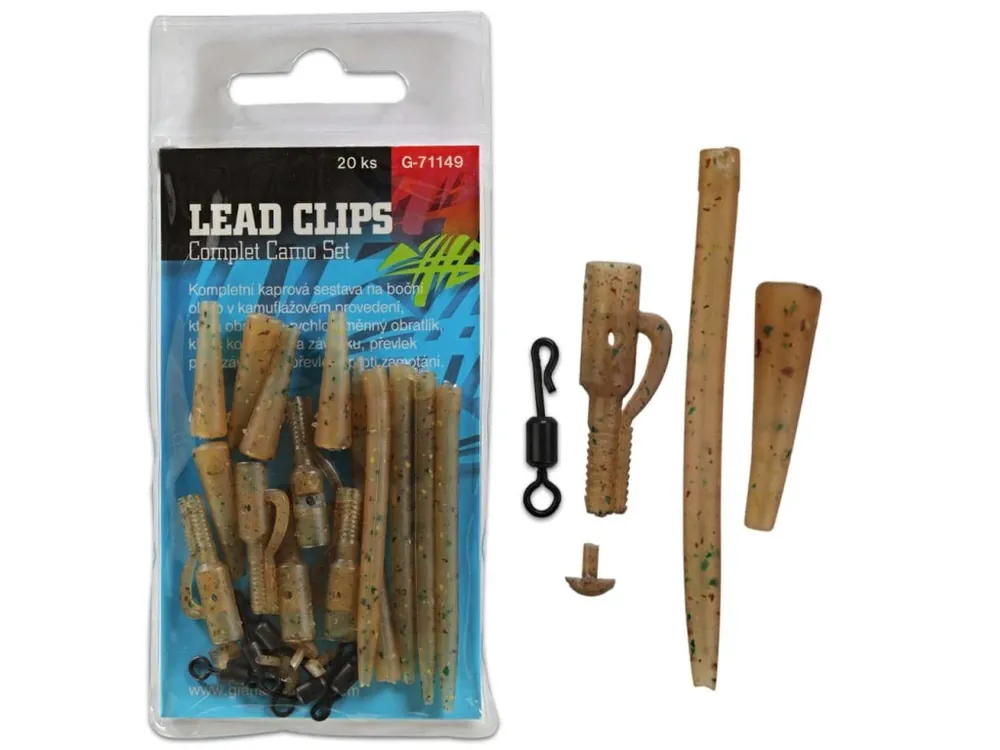 Novinka Giants fishing Kompletní sada na boční olovo Lead Clips Complet Camo Set