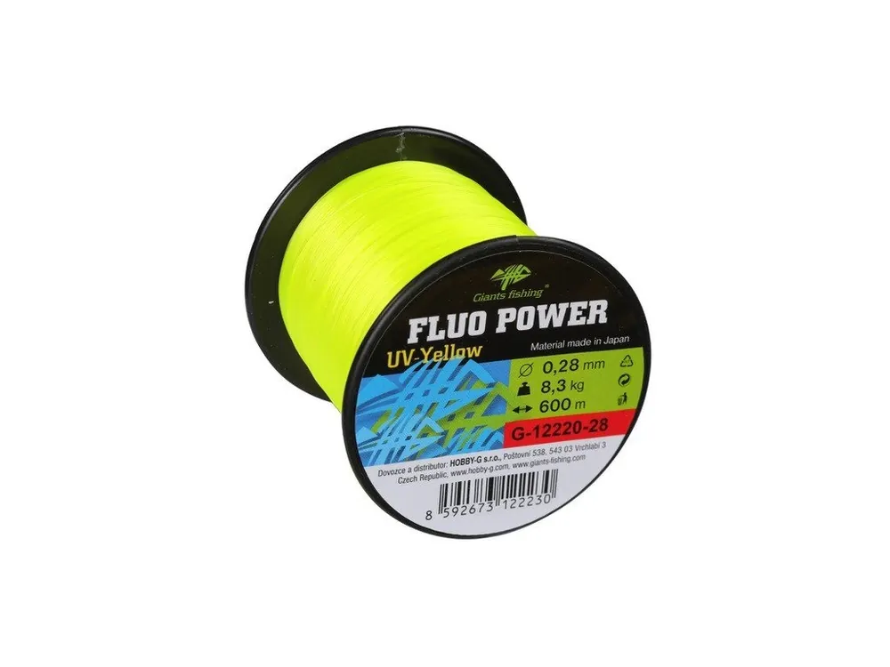 Sleva Giants fishing Vlasec Fluo Power UV-Yellow 600m