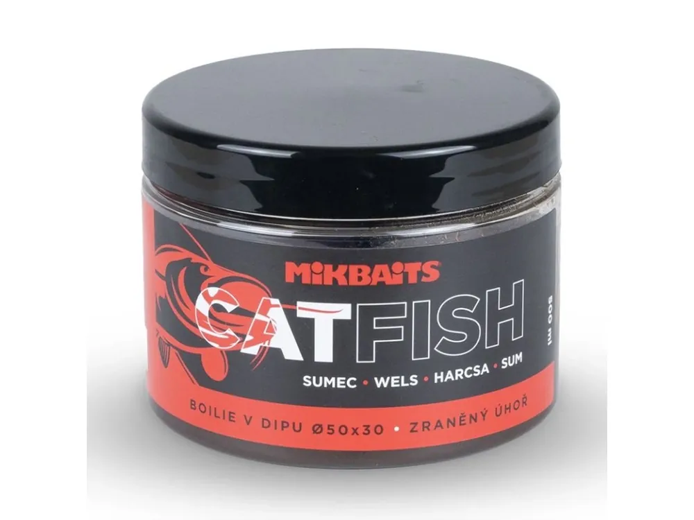 Speciální Cena Mikbaits Catfish v dipu 30x25mm Zraněný úhoř 500ml Získejte slevu -5% za registraci v e-shopu