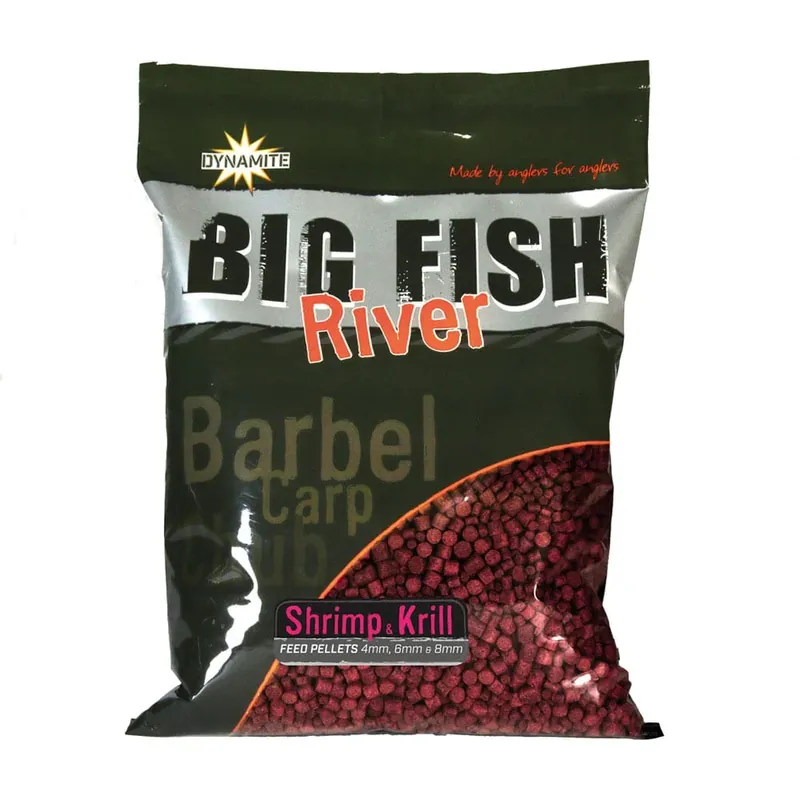 Nejlepší Volba Dynamite Baits Big Fish River Feed Pellets Shrimp & Krill 4,6,8mm 1,8kg