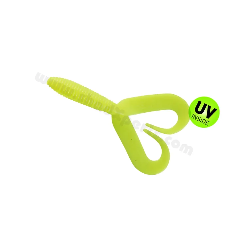 Relax Twister Doubletail regulär 7 cm (2,7") Fluogelb 5 Stück Časově Omezené