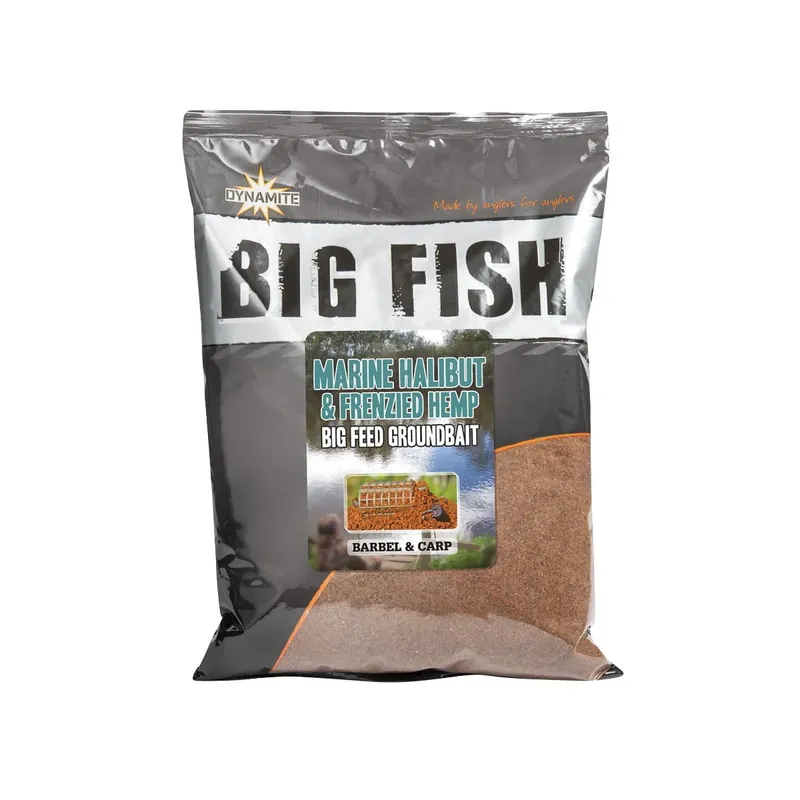 Nová Kolekce Dynamite Baits Big Fish Groundbait 1,8kg Marine Halibut & Frenzied Hemp