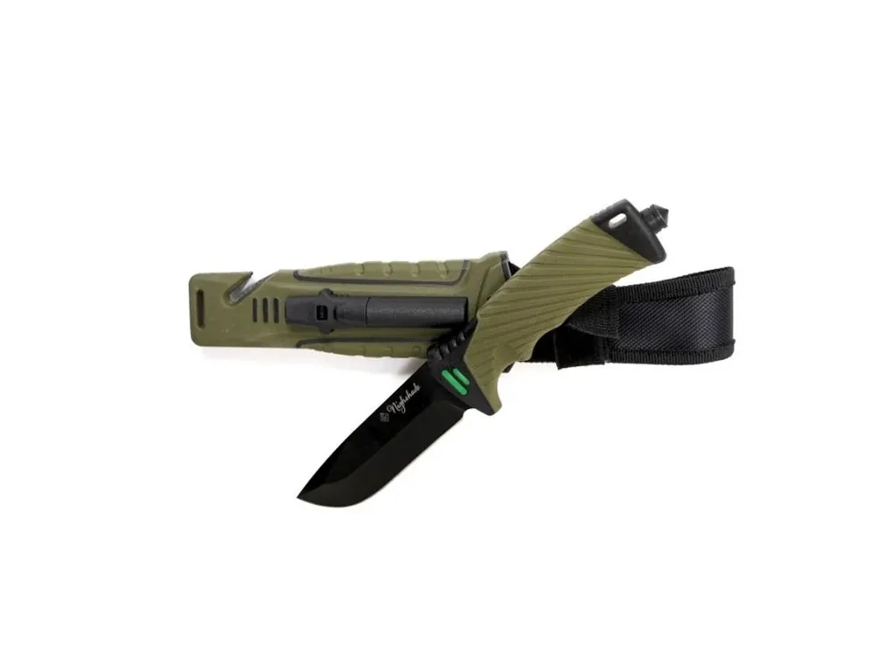 Tovární Cena Nůž Nighshade olivový s pouzdrem 25cm + podpalovač