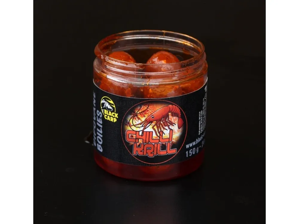 Jen Po Omezenou Doba Black Carp - Dipované Boilies Chilli - Krill 24mm 150g