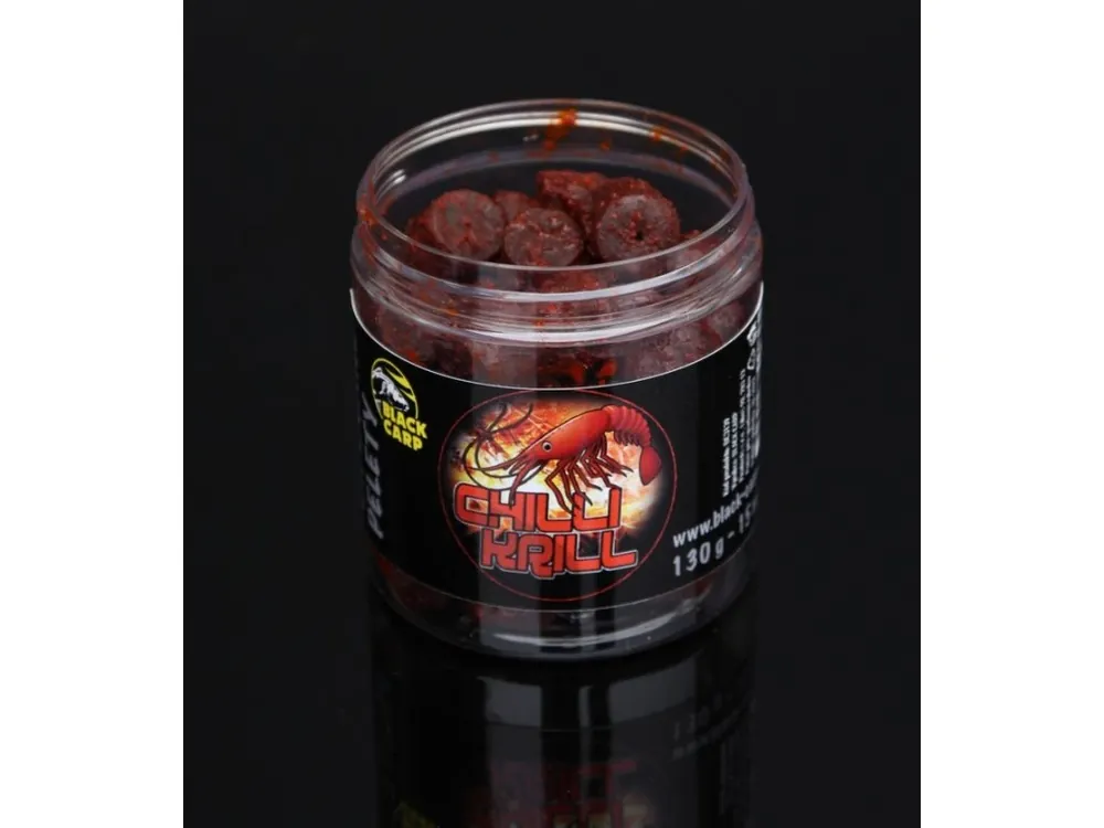 Oblíbený Black Carp - Dipované Pelety Chilli - Krill 15mm 130g