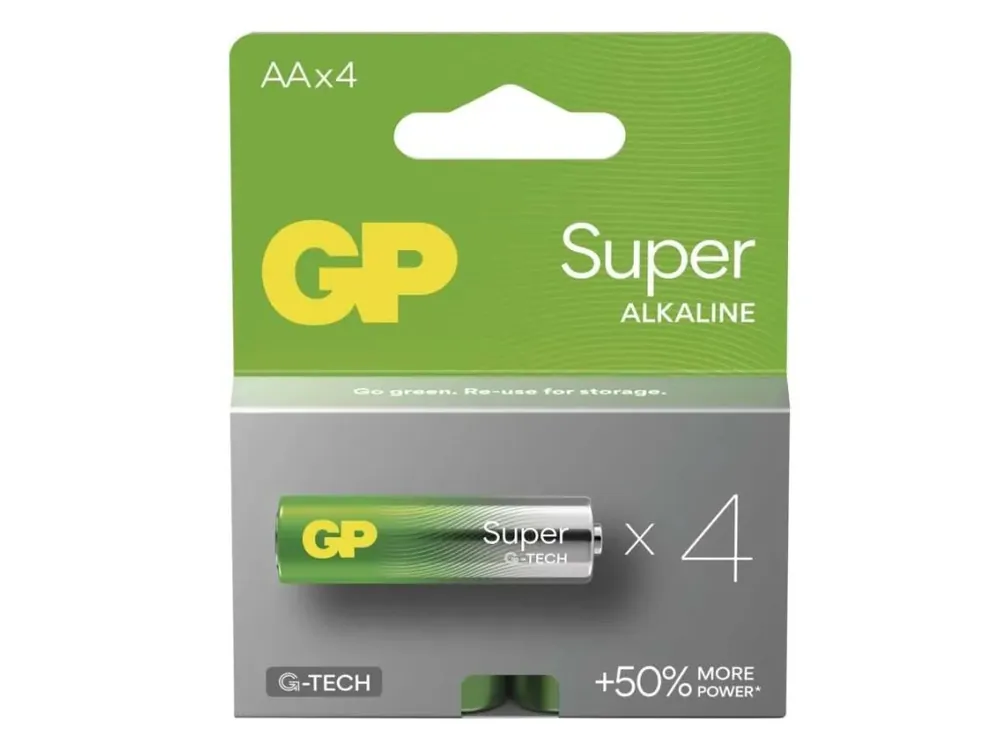 Emos Alkalická baterie GP Super AA (LR6), 4 ks Výprodej