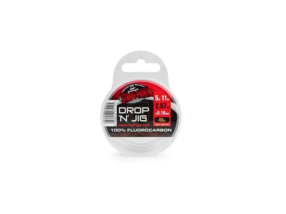 Vysoce Kvalitní Fox Rage Fluorocarbon Strike Point Drop N Jig Line 40 m