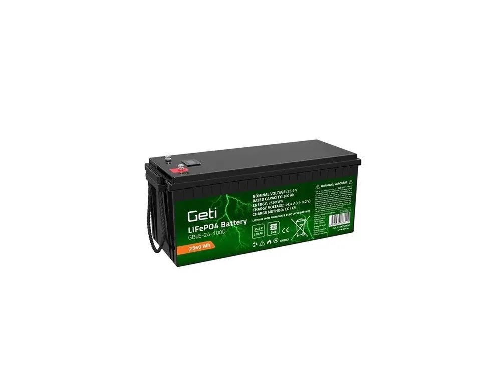 Baterie LiFePO4 25,6V 100Ah GETI GBLE-24-100D displej Aktuální