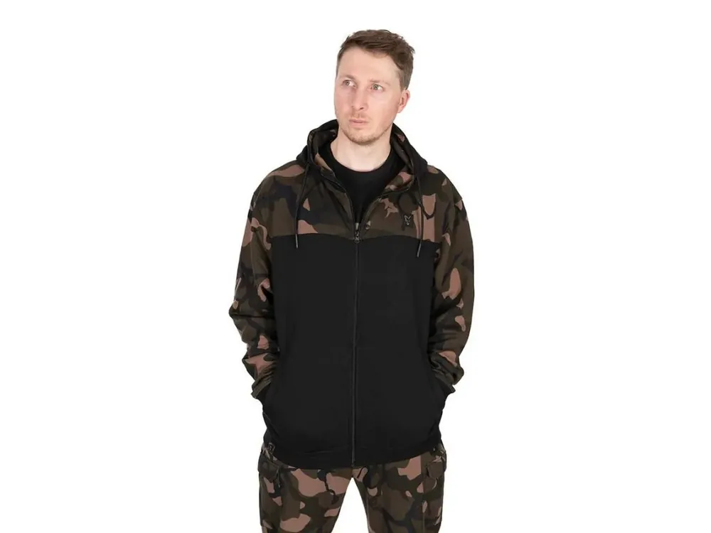 Originální Fox Mikina LW Black Camo Split Zip Hoody