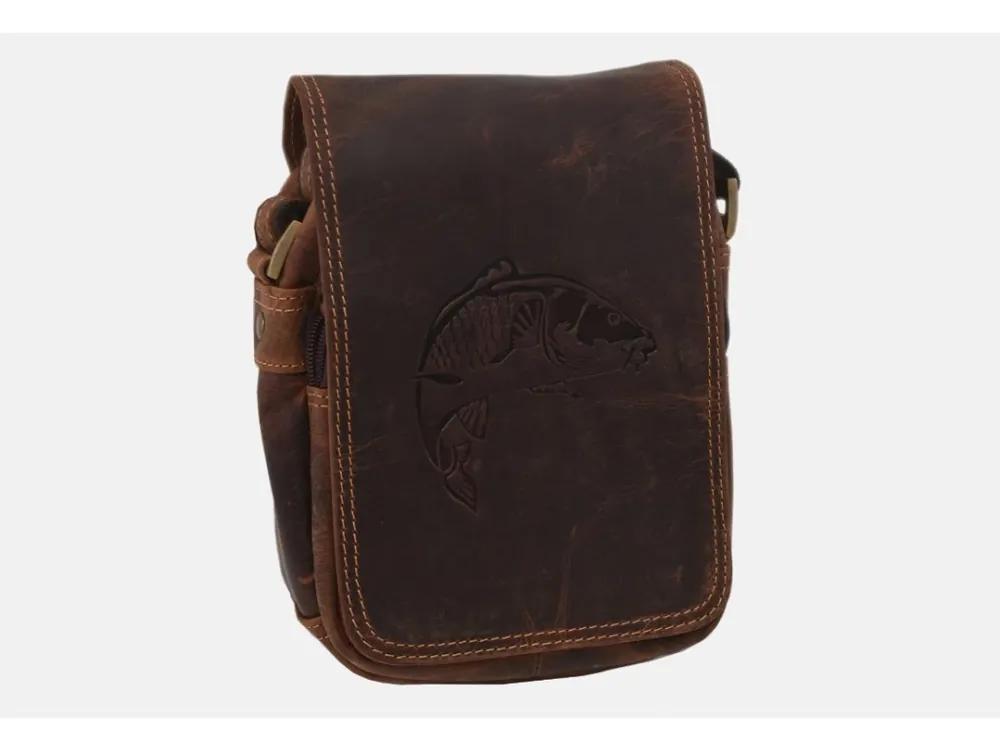 Dokud Zásoby Vydrží MERCUCIO Kožená taška přes rameno Crossbody Hunter kapr tmavěhnědý
