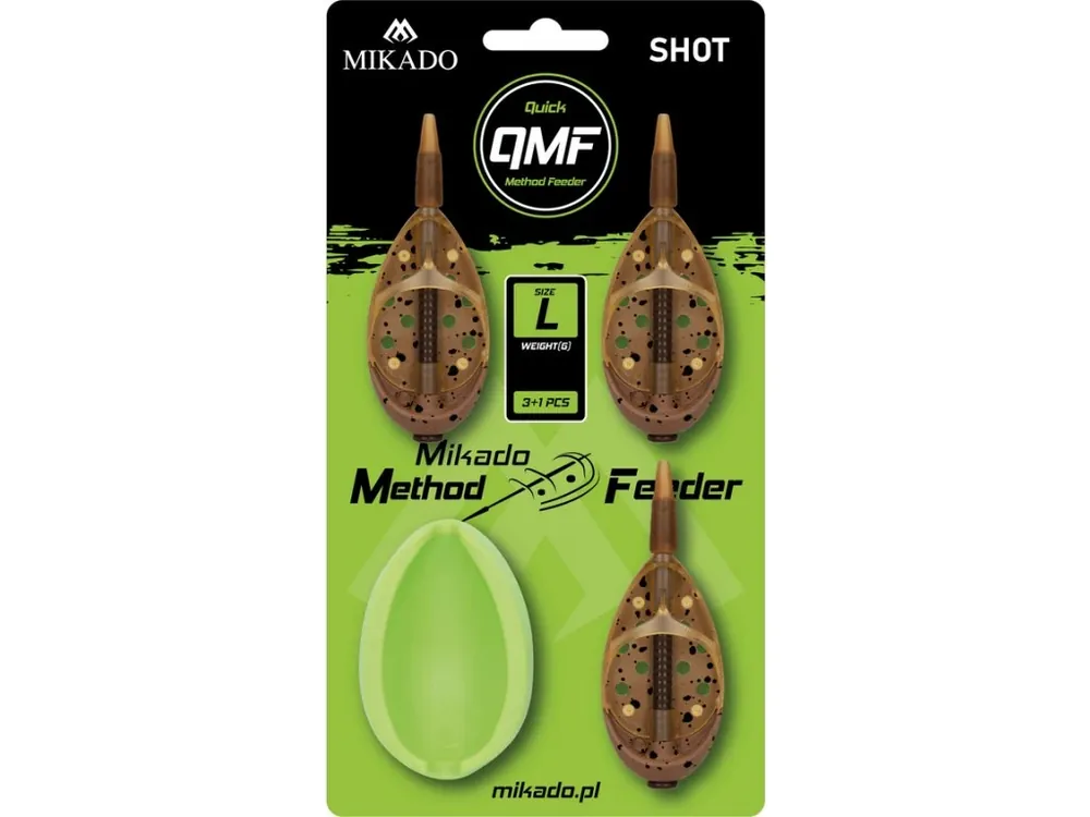Expresní Doručení Mikado Krmítko Method Feeder Shot Q.M.F. Set L, 3x60g + FORMA