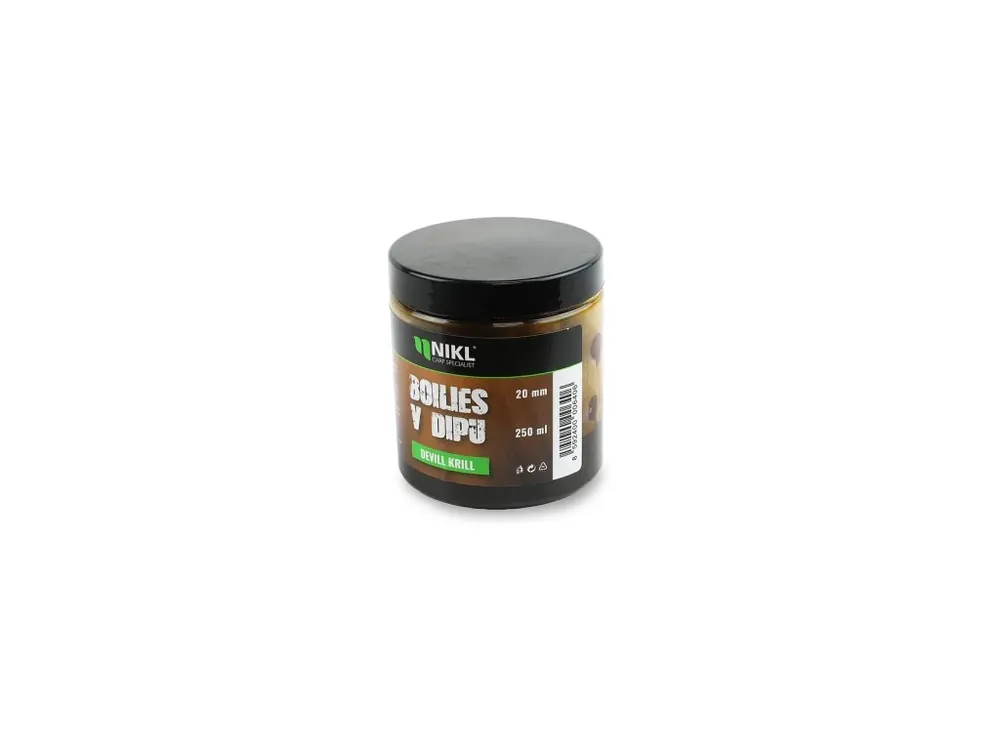 Nikl Boilies v dipu Devill Krill 250ml Časově Omezené