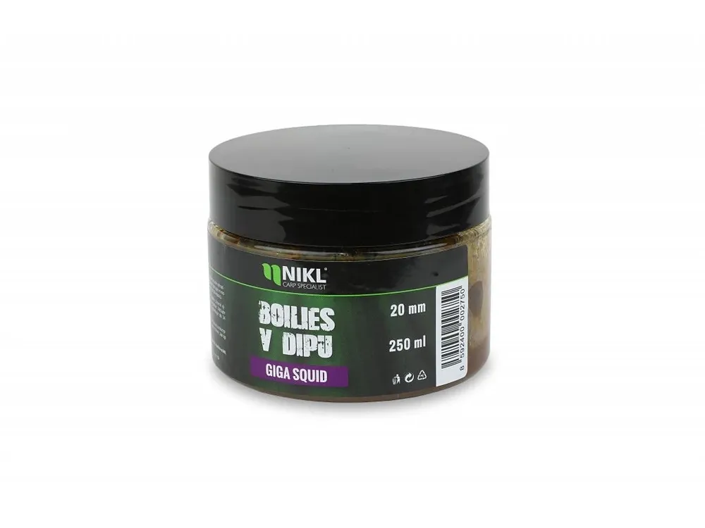 Výprodej Nikl Boilies v dipu Giga Squid 250ml