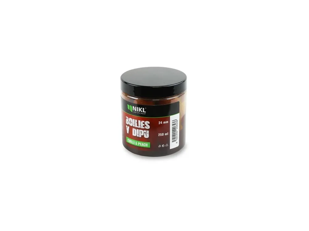 Nejprodávanější Nikl Boilies v dipu Chilli & Peach 250ml