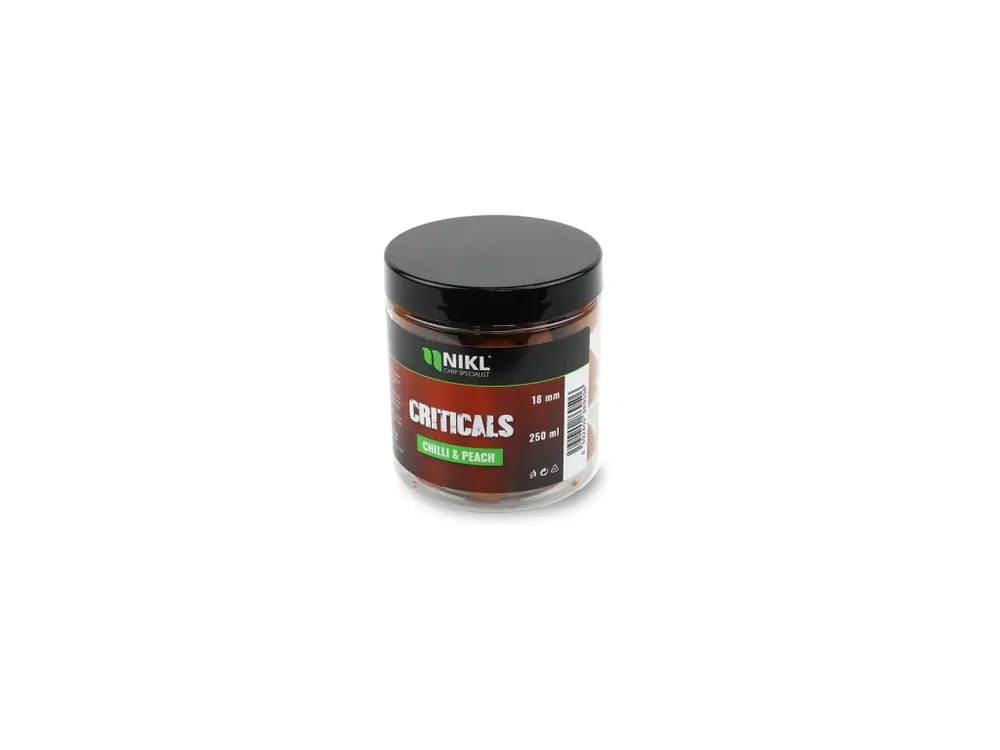 Objednat Nyní Nikl Criticals boilie Chilli & Peach 250ml