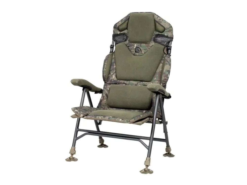 Trakker Křeslo komfortní s područkami - Levelite Camo Longback Recliner Značkový