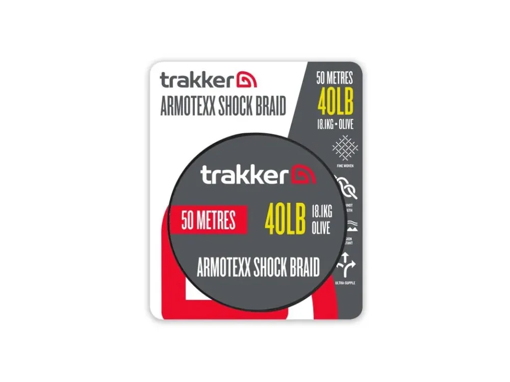 Originální Trakker Šoková šňůra Armotexx Shock Braid 40lb, 18,1kg, 50m