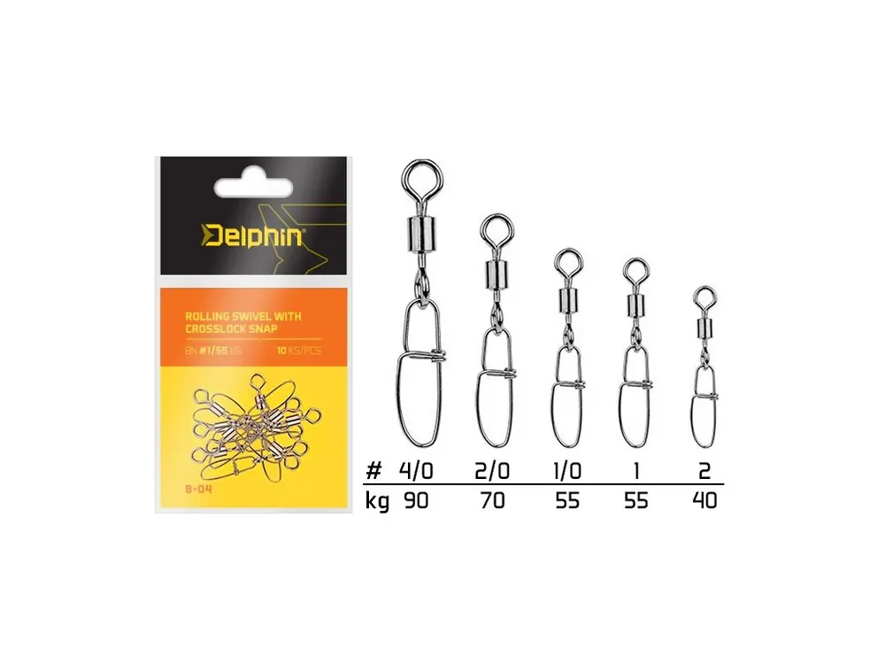 Rolling swivel with Crosslock snap B-04 Aktuální