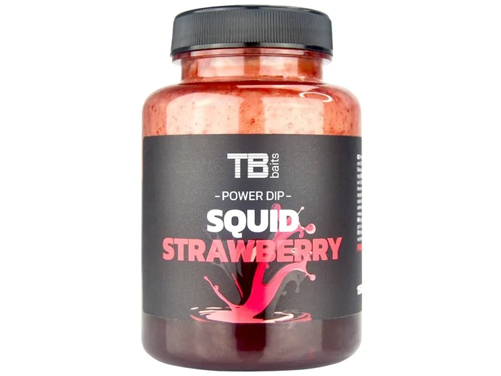 TB Baits Power Dip GLM Squid Strawberry 150 ml Zlevněný