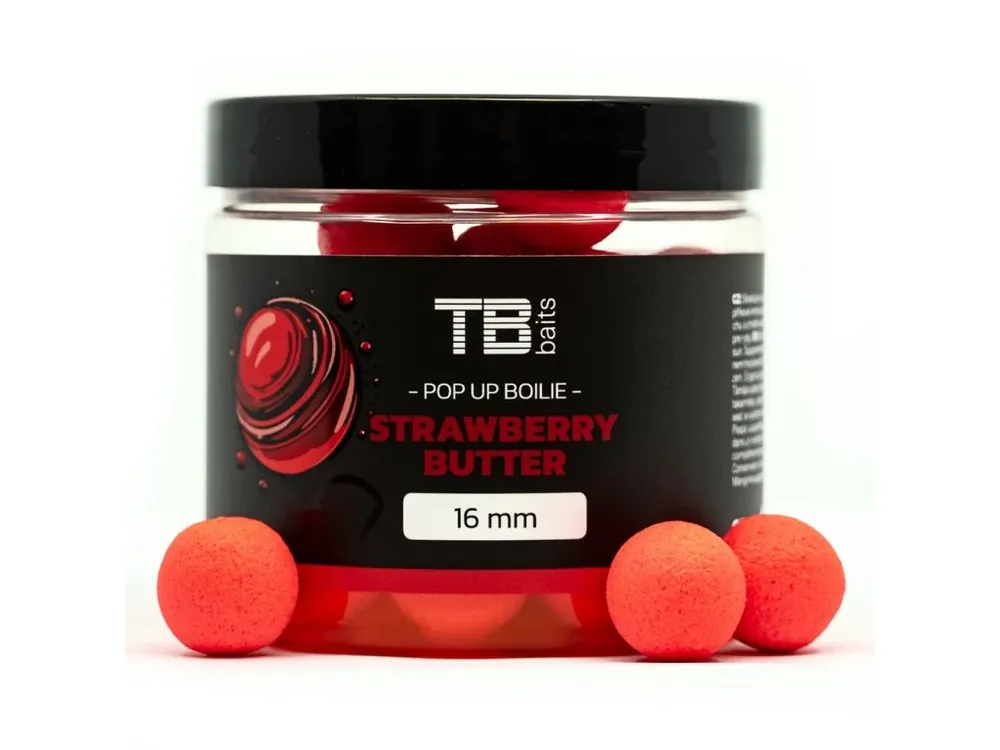 TB Baits Plovoucí Boilie Pop-Up Strawberry Butter + NHDC 65 g Levný
