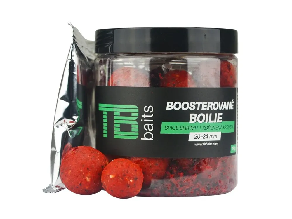 Ihned K Objednání TB Baits Boosterované Boilie Spice Shrimp 120 g 20-24 mm