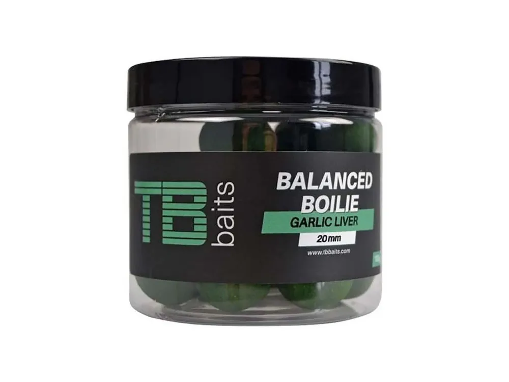 TB Baits Vyvážené Boilie Balanced + Atraktor Garlic Liver 100 g - 20 mm Originální