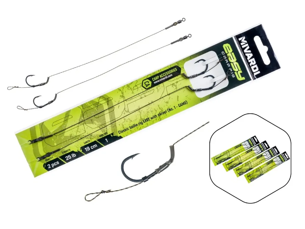 Mivardi Classic boilie rig Easy s obratlíkem vel. 2 camo Výprodej