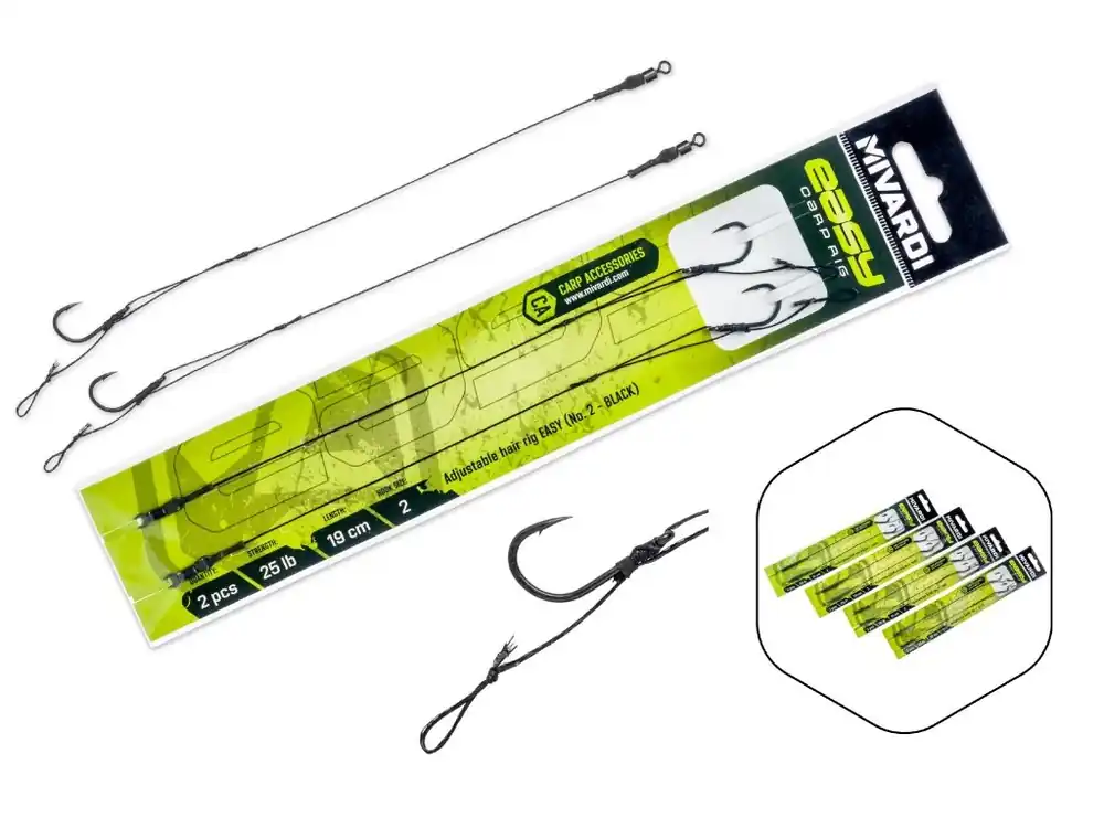 Aktuální Mivardi Adjustable hair rig Easy vel.2 černý