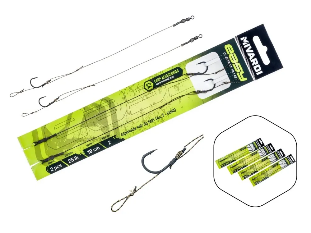 Mivardi Adjustable hair rig Easy vel.4 camo Aktuální